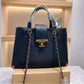 Black leather Chanel woman handbag