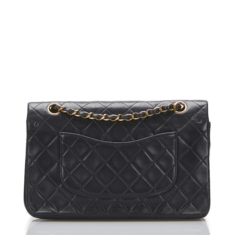 Chanel Classic Double Flap Shoulder Bag Medium Black Lambskin