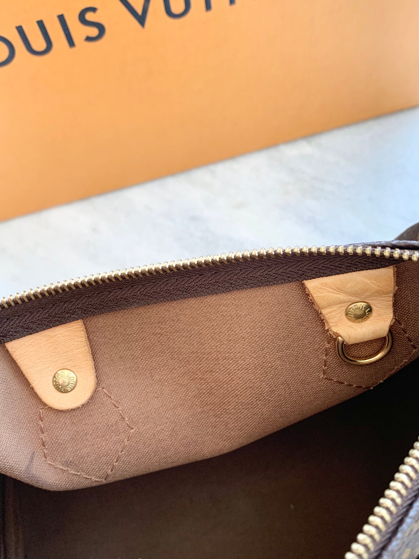 [ ] Louis Vuitton Speedy 25 Monogram Satchel Bag