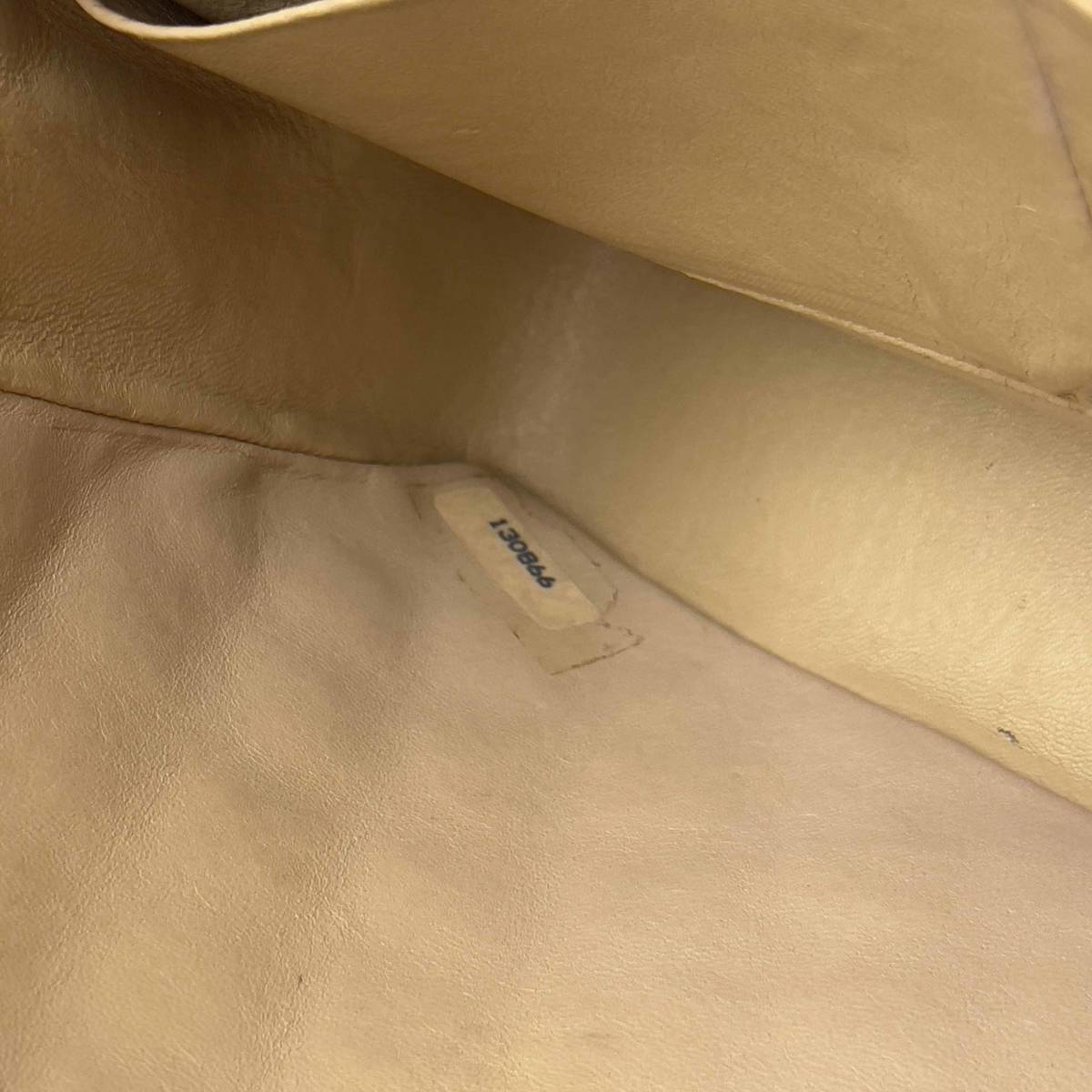 Chanel Shoulder Bag Flap Beige Lambskin Leather Matrasse