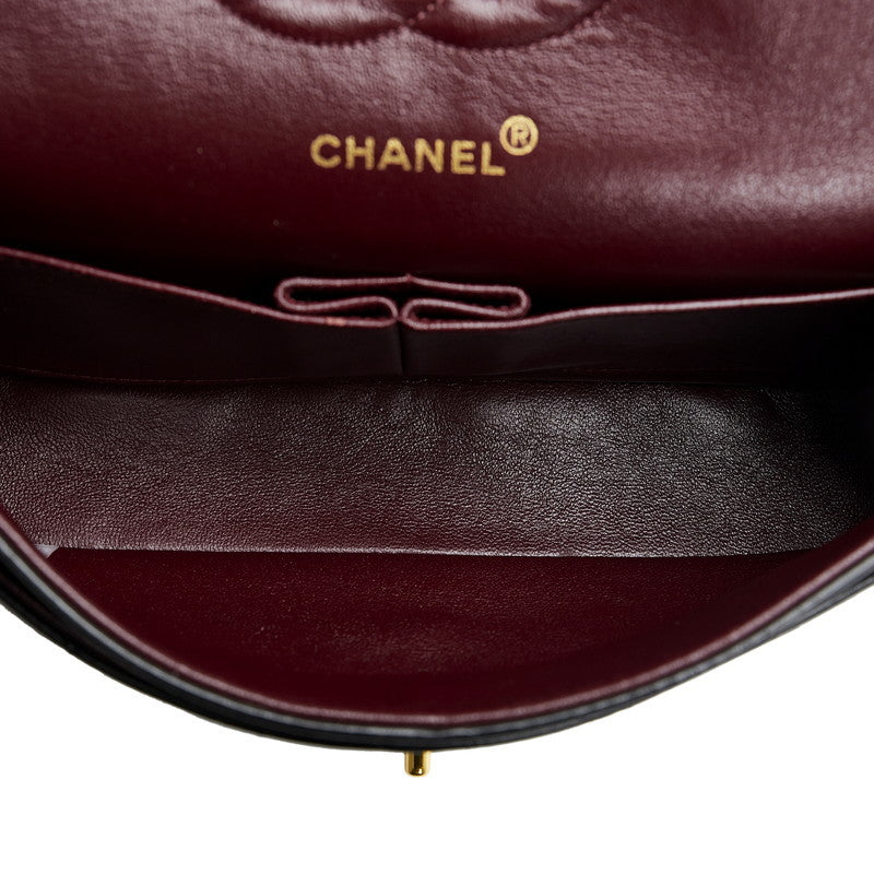 Chanel Classic Double Flap Shoulder Bag Medium Black Lambskin