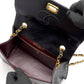 Chanel Shoulder Bag Trapezoidal Flap Black Lambskin Leather Matrasse   First Series