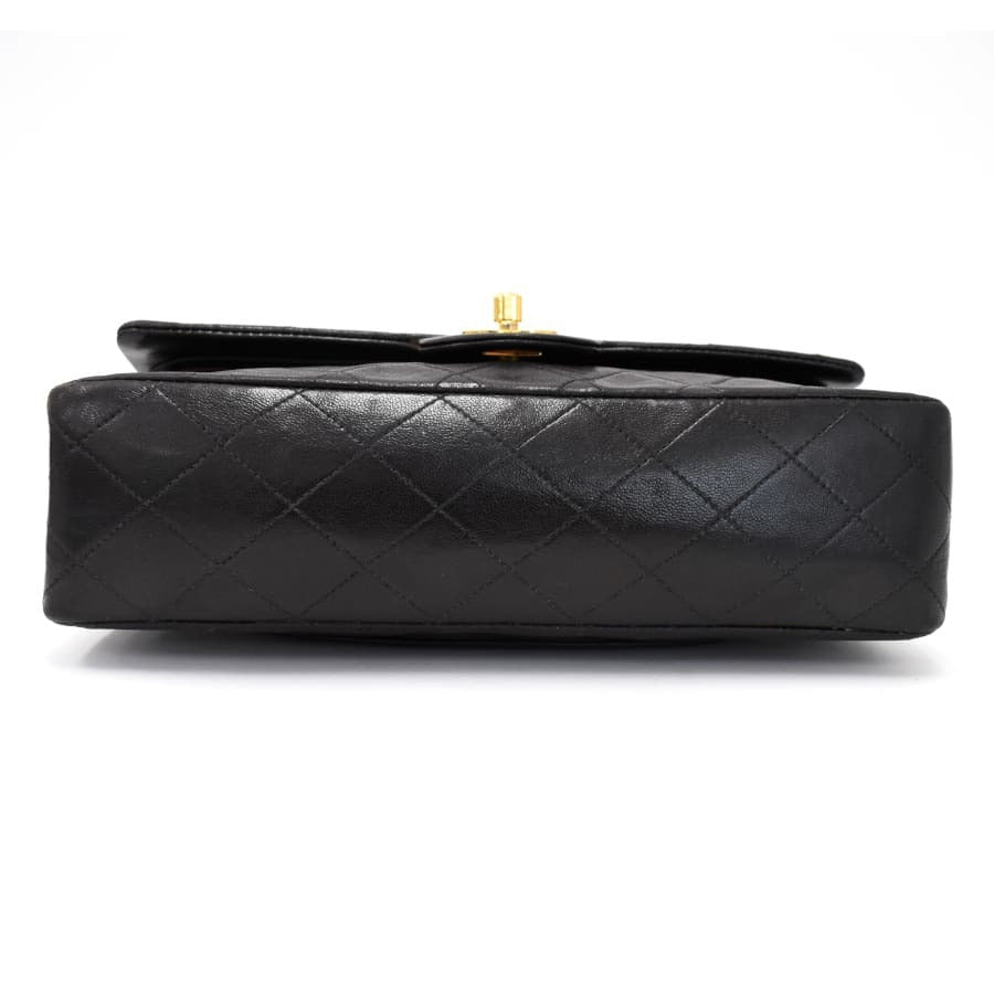 Chanel Classic Double Flap Shoulder Bag Medium Black Lambskin