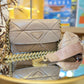 Prada System nappa leather patchwork bag in water lily color.