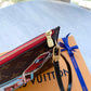 Louis Vuitton World Tour Neverfull MM Monogram Pochette Wristlet Pouch In Red