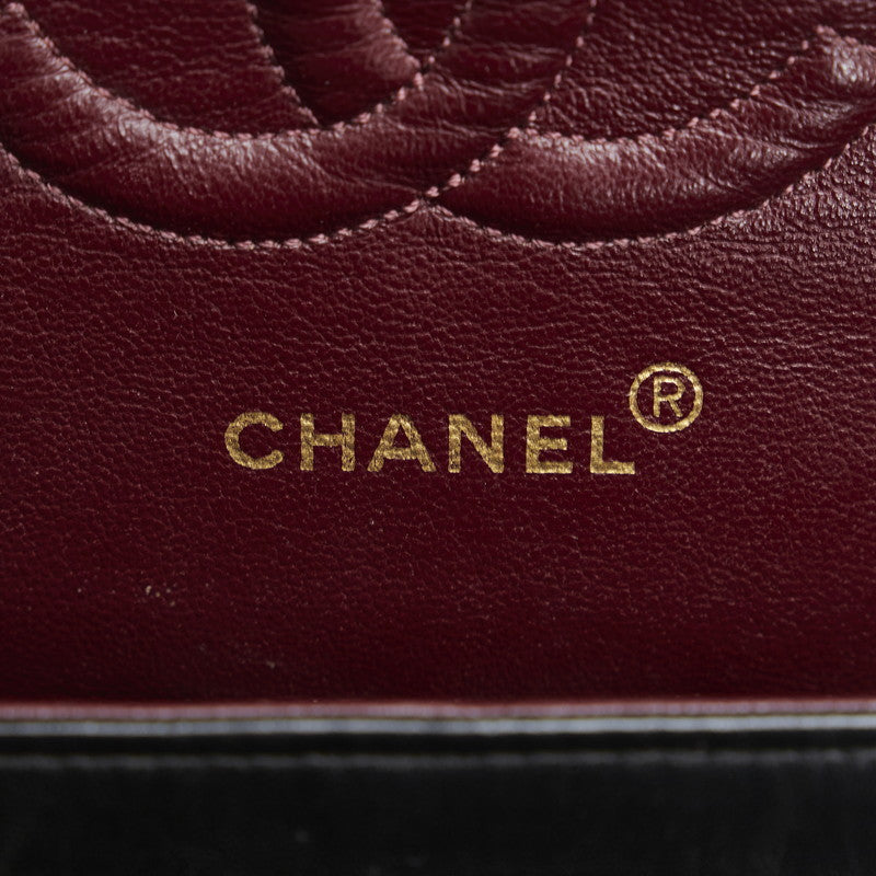 Chanel Classic Double Flap Shoulder Bag Medium Black Lambskin