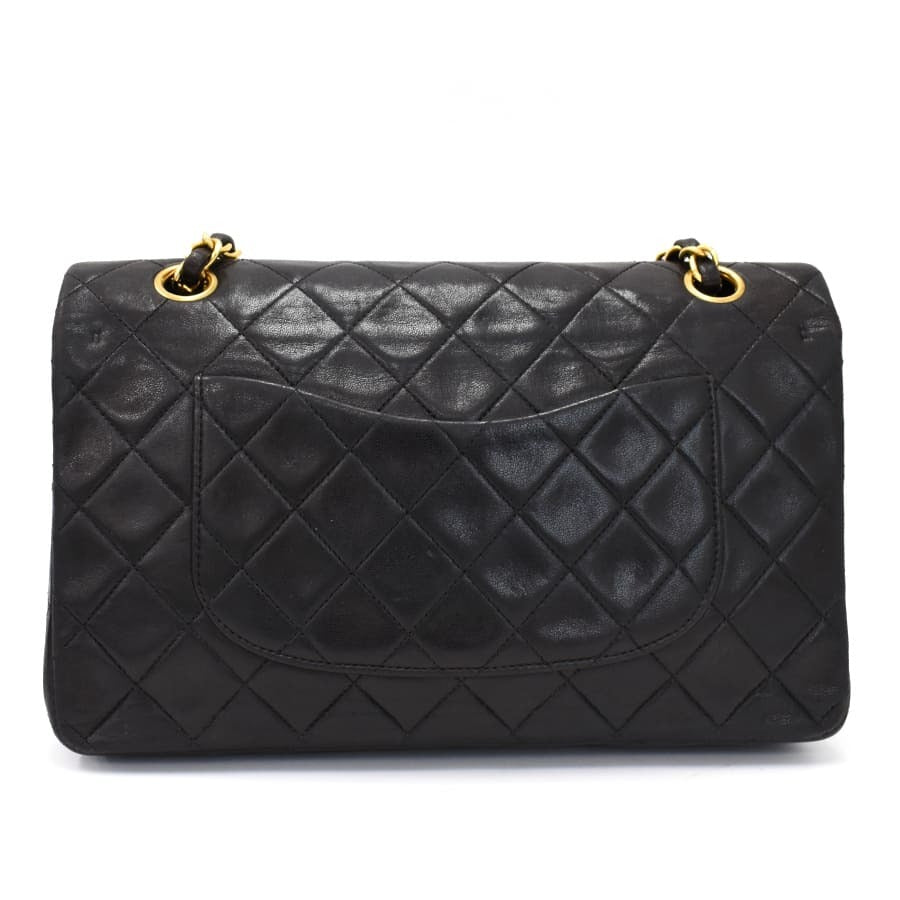 Chanel Classic Double Flap Shoulder Bag Medium Black Lambskin