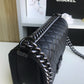 Black leather All black Chanel handbag