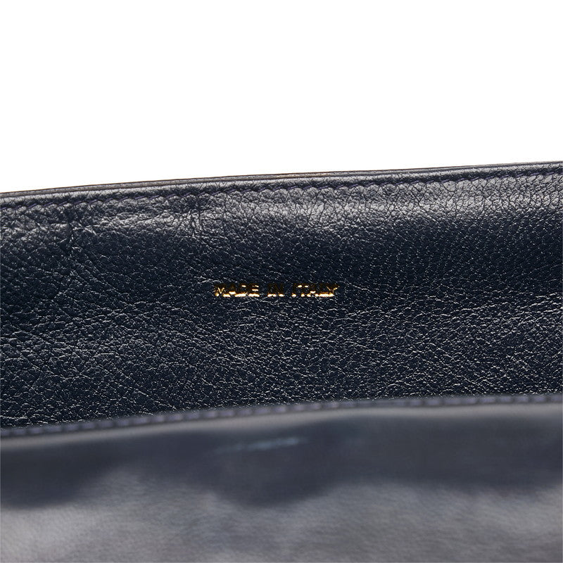 Chanel Shoulder Bag Flap Navy Lambskin Leather Matrasse