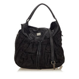 Burberry Black Nylon Fabric Plaid Hobo UNITED KINGDOM