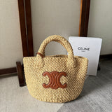TOTE BAG CELINE TRIOMPHE 23 IN BEIGE RAFFIA Amelia Amelia