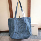 CELINE 25S DENIM CABAS BAG 50MM IN BLUE CANVAS Amelia Amelia