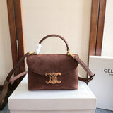 CELINE 25S NINO BAG 20MM IN DARK BROWN GRAINED CALFSKIN GOLD HARDWARE Amelia