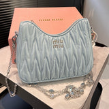 CRYSTAL CHAIN 25 BAG IN BAAmelia BLUE LAMBSKIN