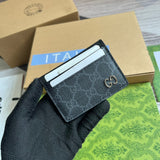 GG CARD CASE 11 WITH GG DETAIL BLACK CALFSKIN Amelia