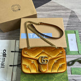 GG MARMONT MEDIUM 26 BAG IN GOLDEN VELVET Amelia Amelia