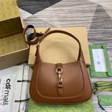 JACKIE SMALL SHOULDER BAG 27 IN TAWNY BROWN CALFSKIN GOLD HARDWARE Amelia Amelia