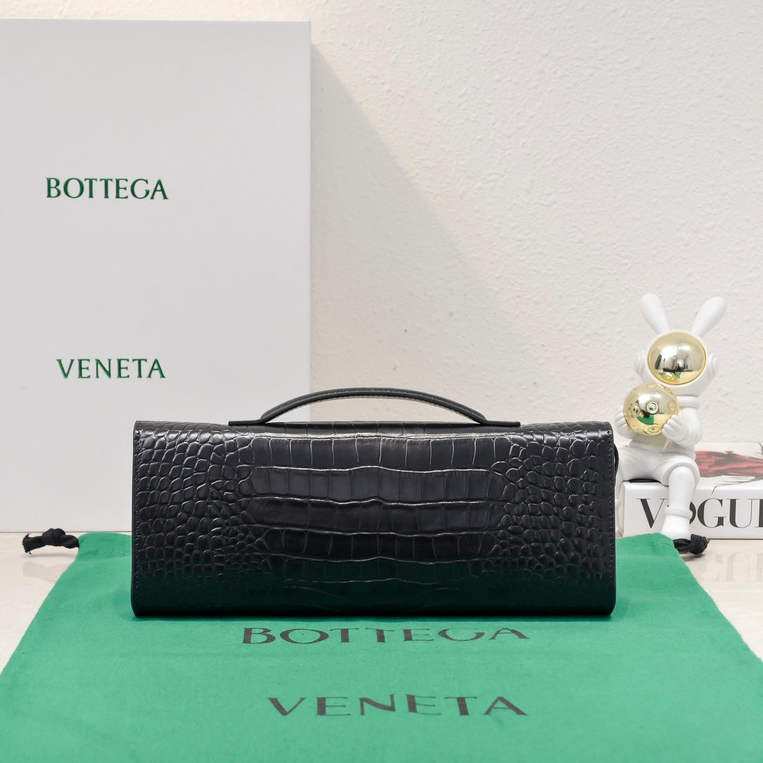 Amelia Long Clutch Andiamo 31 Black Crocodile Calfskin Ghw