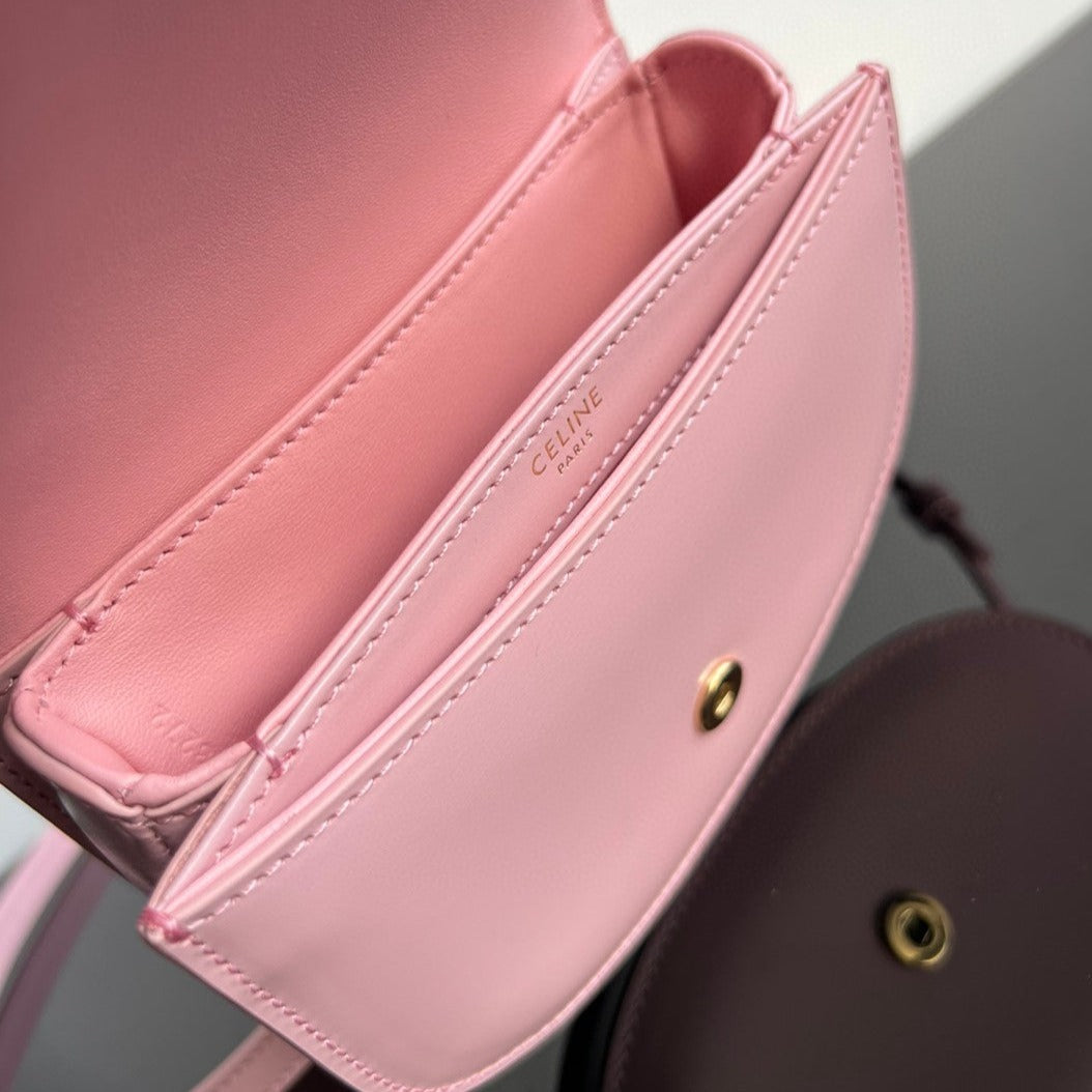 TRIOMPHE 15 Pastel Pink Calfskin Handbag Amelia Amelia