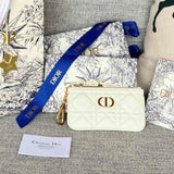MONTAIGNE GLYCINE CARO WALLET 14 IN WHITE MACROCANNAGE CALFSKIN