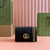 MARMONT SMALL SHOULDER BAG 20 IN BLACK LAMBSKIN GOLD HARDWARE Amelia Amelia