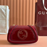 SMALL BLONDIE SHOULDER BAG 21.5 IN RED PATENT CALFSKIN Amelia