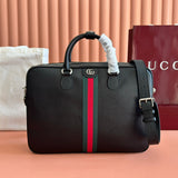 GUCCI 25S OPHIDIA LARGE DOCUMENT CASE 40 CM IN BLACK CALFSKIN Amelia