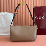 GUCCI 26S SHOULDER BAG 31 IN LIGHT EARTH BROWN CALFSKIN Amelia