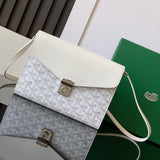 CHYPRE WALLET-POUCH 21 IN WHITE GOYARDINE CANVAS AND CALFSKIN Amelia Amelia