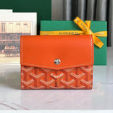 SAINT-GABRIEL WALLET 12 IN ORANGE CALFSKIN AND GOYARDINE CANVAS Amelia Amelia