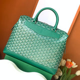 CISALPIN DOCUMENT CASE 39 IN GREEN GOYARDINE CANVAS AND CALFSKIN Amelia Bags