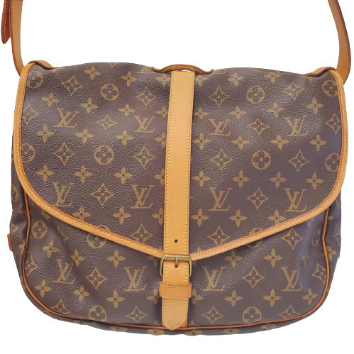 Louis Vuitton Monogram Saumur 35  Canvas Leather Shoulder Bag