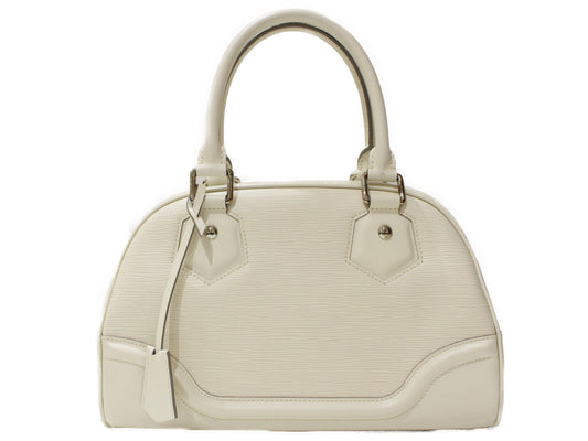Louis Vuitton Montaigne PM Epi Leather Handbag White
