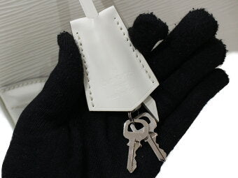 Louis Vuitton Montaigne PM Epi Leather Handbag White