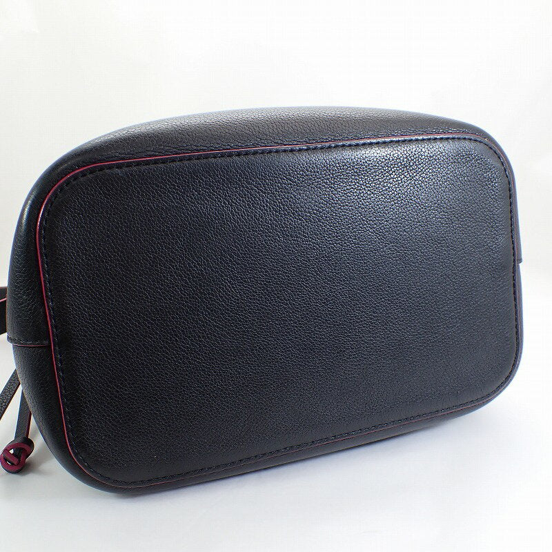 Louis Vuitton Leather LockMe Bucket Shoulder Bag Black