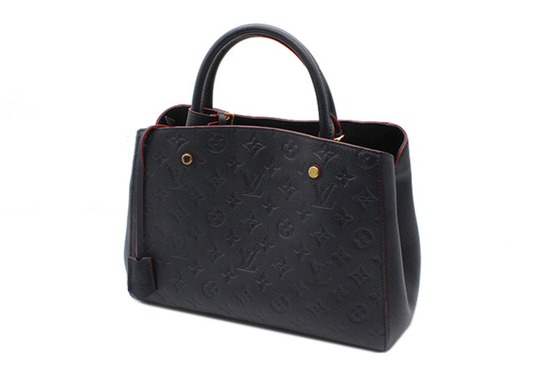 Louis Vuitton Monogram Emplant Montaigne MM Marine Rouge Navy 2way Shoulder Bag