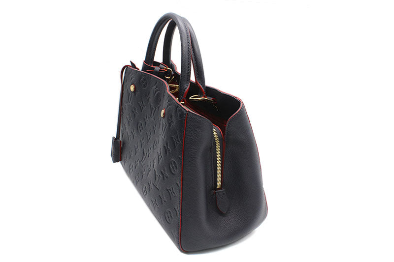 Louis Vuitton Monogram Emplant Montaigne MM Marine Rouge Navy 2way Shoulder Bag