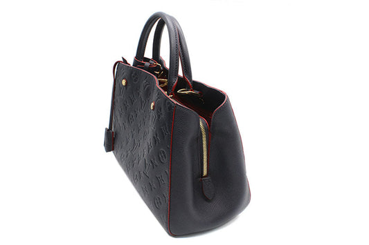 Louis Vuitton Monogram Emplant Montaigne MM Marine Rouge Navy 2way Shoulder Bag