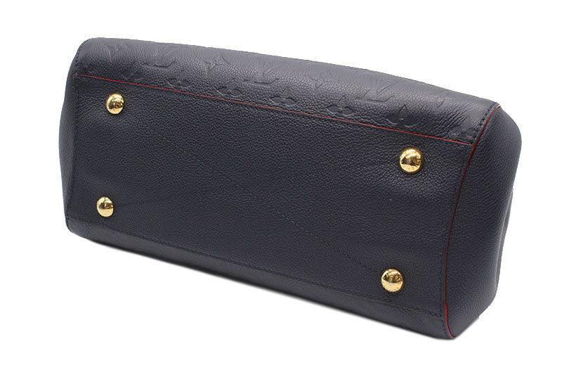 Louis Vuitton Monogram Emplant Montaigne MM Marine Rouge Navy 2way Shoulder Bag