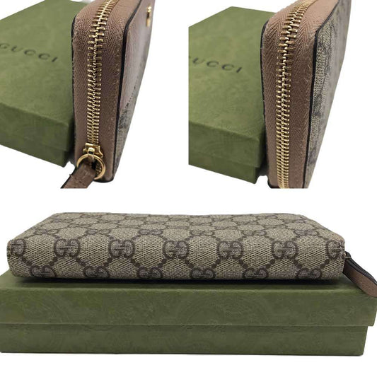Gucci GG Supreme Double G Zip Around Wallet