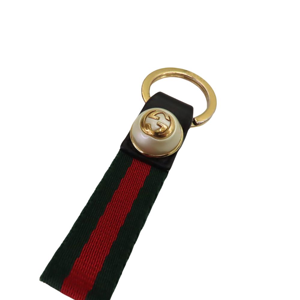 Gucci GG Pearl Shearling Line Keyring