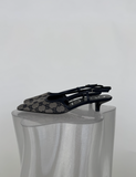 Gucci GG Slingback Pumps 35mm GG Navy Blue - FULL SET