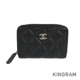 CHANEL Matelasse Zip Around SilverHardware coin purse