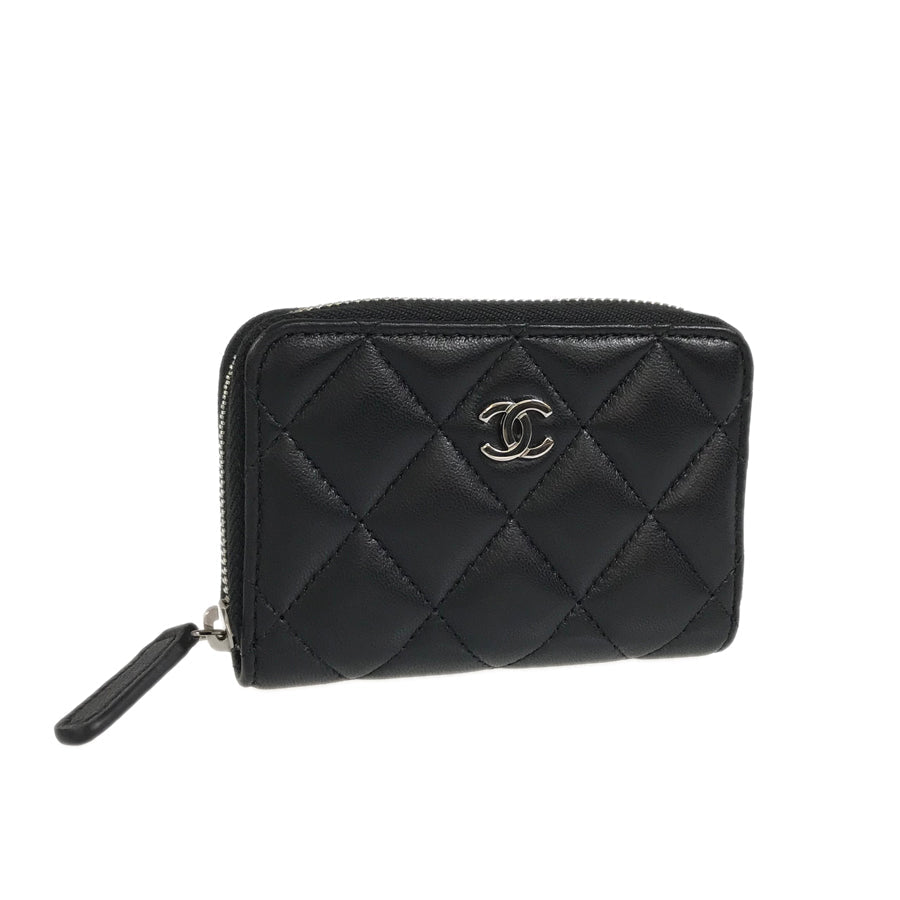 CHANEL Matelasse Zip Around SilverHardware coin purse