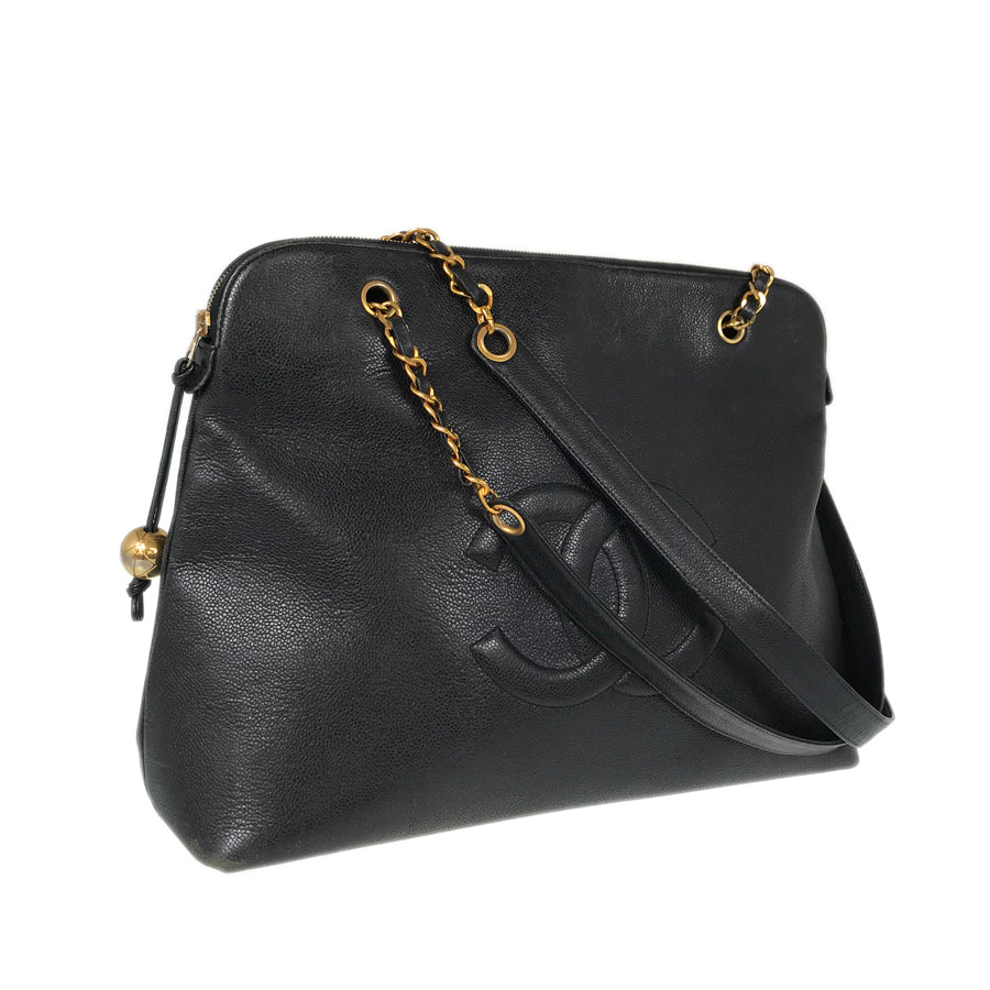 CHANEL Chain tote Deca Coco GoldHardware Tote Bag