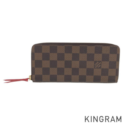 LOUIS VUITTON Damier Portefeuille Clemence N60534 Long wallet Round zipper