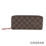 LOUIS VUITTON Damier Portefeuille Clemence N60534 Long wallet Round zipper