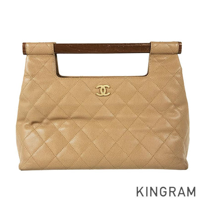 CHANEL Matelasse Wood handle Hand bag