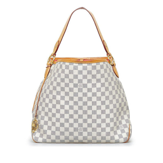 Louis Vuitton Damier Azur Delightful MM Shoulder Bag White PVC Leather