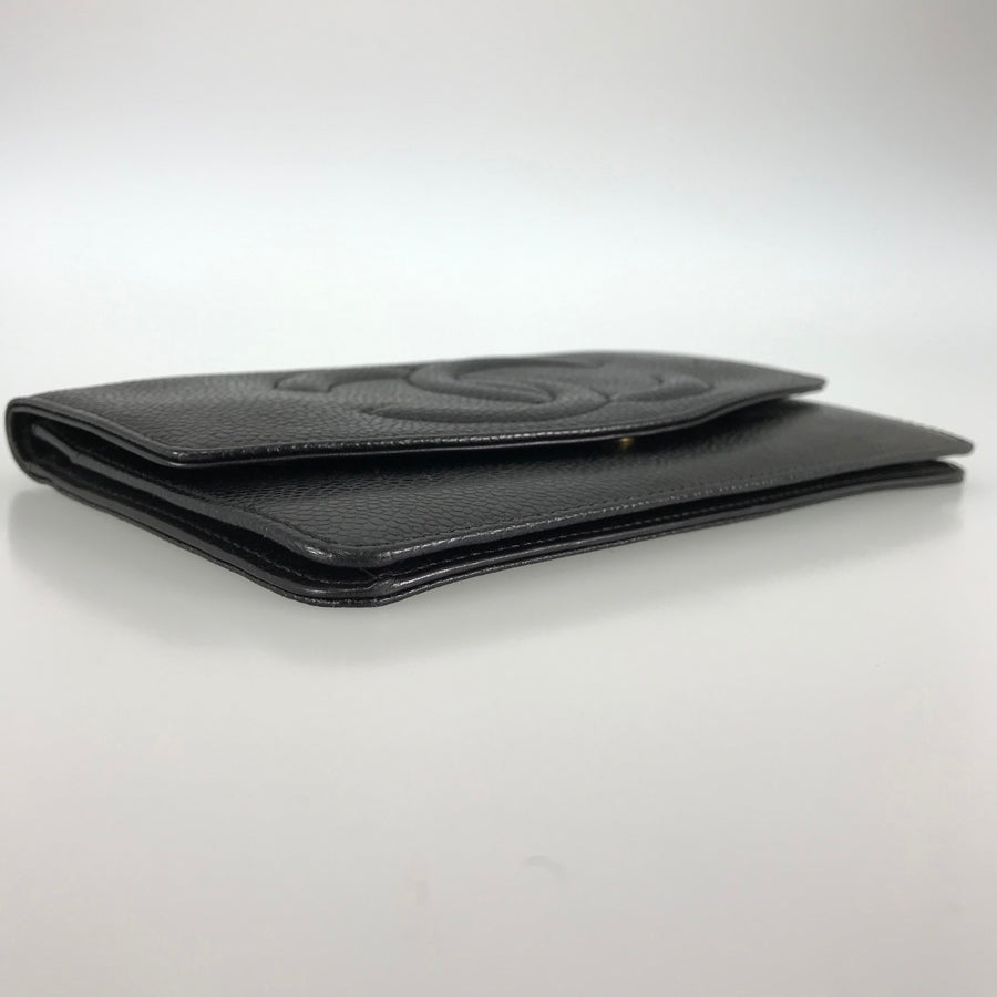 CHANEL Long wallet Folding cover lid
